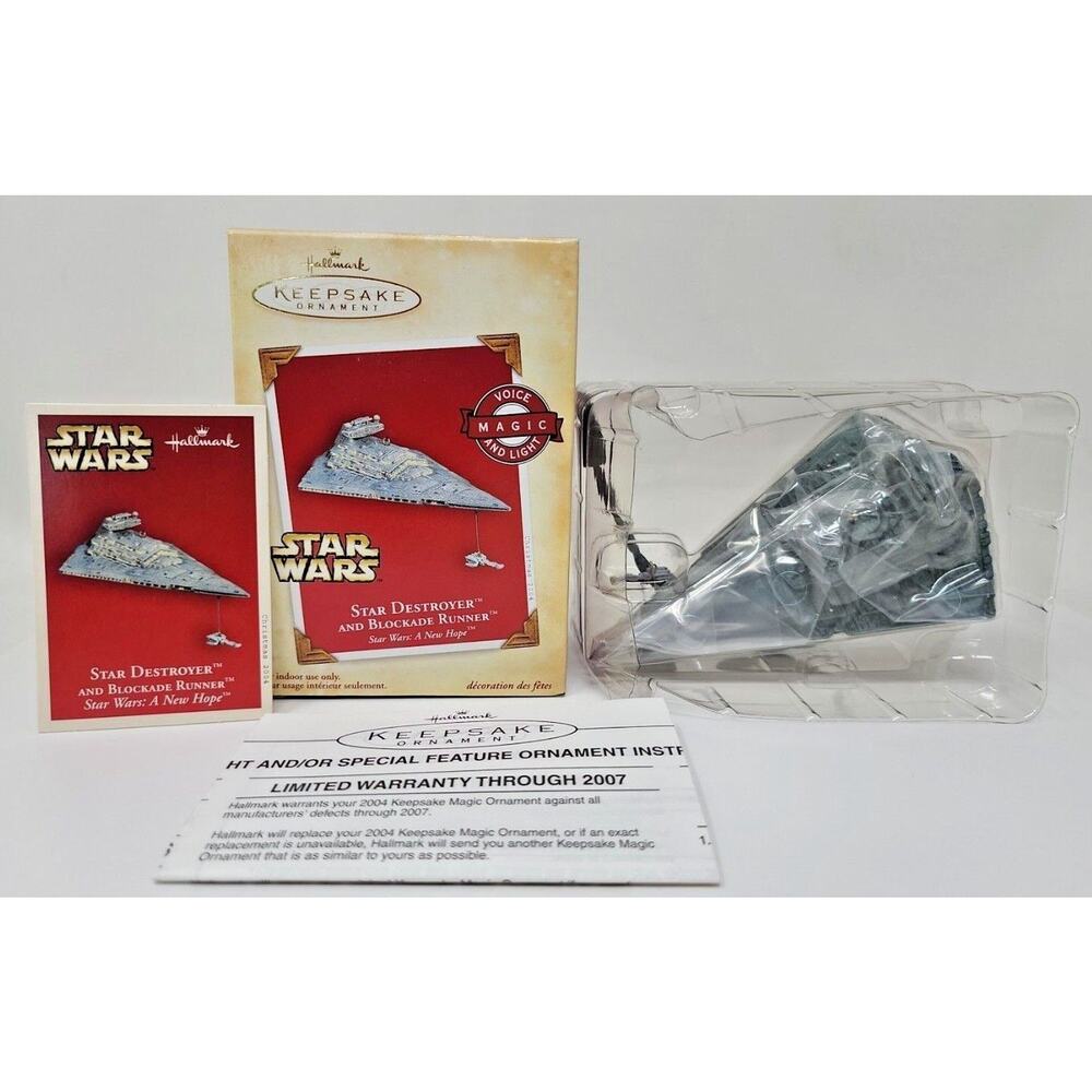 2004 Hallmark Star Wars Ornament Destroyer Blockade Runner Light Sound NIB‎ U12